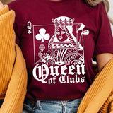Playing Card Queen Golf Clubs Graphic T Shirts