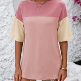 Color Block Round Neck Half Sleeve T-Shirt