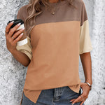 Color Block Round Neck Half Sleeve T-Shirt