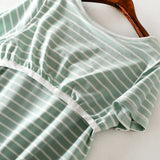 Striped Round Neck Short Sleeve Dress