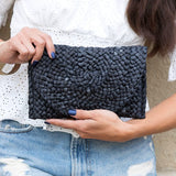 Fold Over Straw Clutch