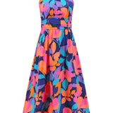 Ruched Printed Halter Neck Sleeveless Dress
