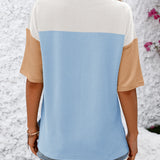Color Block Round Neck Half Sleeve T-Shirt