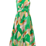 Ruched Printed Halter Neck Sleeveless Dress