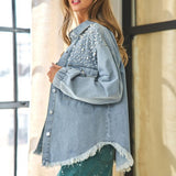Women Button Down Denim Blouse