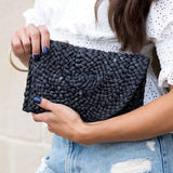 Fold Over Straw Clutch