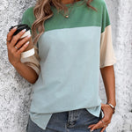 Color Block Round Neck Half Sleeve T-Shirt