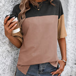 Color Block Round Neck Half Sleeve T-Shirt