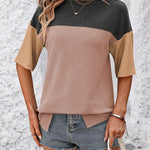 Color Block Round Neck Half Sleeve T-Shirt