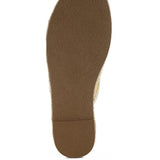 Backless women’s espadrille mule with woven raffia upper and jute sole, shown in yellow, black, and natural beige color options.