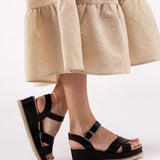 Cross Strap Wedge Sandals