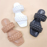 LIVIA-22-BRAID STRAP SLIDE SANDALS