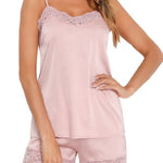Lace Detail Cami and Shorts Lounge Set