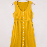 Sleeveless Button Down Mini Dress