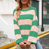 Striped Balloon Sleeve Knit Pullover