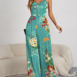 Floral Spaghetti Strap Wide Leg Jumpsuit