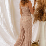 Floral Spaghetti Strap Wide Leg Jumpsuit