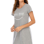 Graphic Round Neck Short Sleeve Lounge Dress