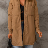 Snap Down Side Slit Jacket with Pockets