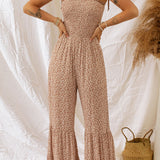 Floral Spaghetti Strap Wide Leg Jumpsuit