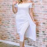 Off-Shoulder Short Sleeve Dress