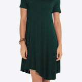 Short Sleeve V-Neck Knee-Length Dress