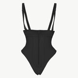 Adjustable Strap Zip-Up Shaping Bodysuit