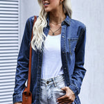 Distressed Snap Down Denim Jacket