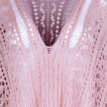 Cutout V-Neck Cover-Up with Tassel