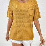 Yellow Short Sleeve Knit Top