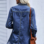 Distressed Snap Down Denim Jacket