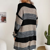 Striped Long Sleeve Duster Cardigan