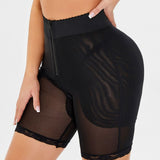 High-Waisted Lace Trim Shaping Shorts