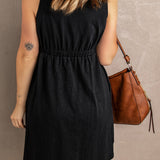 Sleeveless Button Down Mini Dress