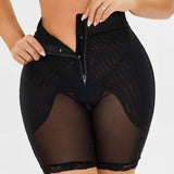 High-Waisted Lace Trim Shaping Shorts