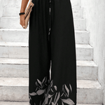 Drawstring High Waist Relax Fit Long Pants