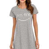 Graphic Round Neck Short Sleeve Lounge Dress