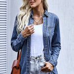 Distressed Snap Down Denim Jacket