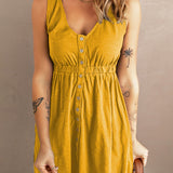 Sleeveless Button Down Mini Dress