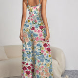 Floral Spaghetti Strap Wide Leg Jumpsuit