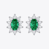 1 Carat Emerald Stud Earrings