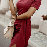 Off-Shoulder Short Sleeve Dress