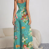 Floral Spaghetti Strap Wide Leg Jumpsuit