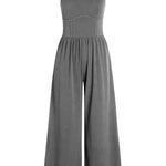 Round Neck Sleeveless Jumpsuit with Pockets