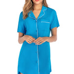 Contrast Piping Pocketed Short Sleeve Lounge Dress
