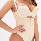 Adjustable Strap Zip-Up Shaping Bodysuit