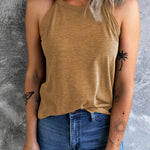 Curved Hem Grecian Tank Top