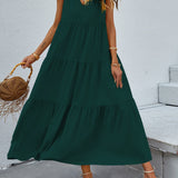 Tiered V-Neck Sleeve Dress