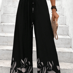 Drawstring High Waist Relax Fit Long Pants