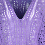 Cutout V-Neck Cover-Up with Tassel